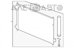 Radiatorul condensatorului de aer condiționat Honda Accord 13-17 este lovit în partea de jos, a căzut grilajul