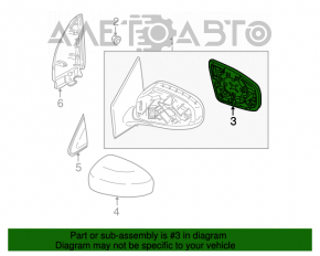 Зеркальный элемент левый Nissan Murano z51 09-14