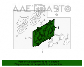 Difuzorul capacului radiatorului gol Nissan Rogue 07-12