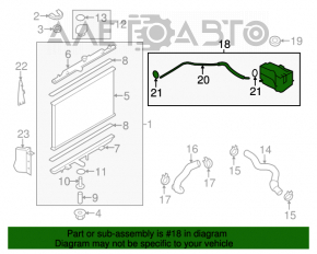 Recipientul de expansiune al sistemului de răcire Nissan Rogue 07-12 cu capac