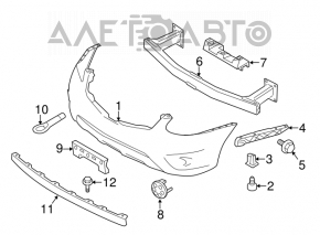 Suportul pentru bara de protecție față dreapta Nissan Rogue 07-14, nou, original OEM.