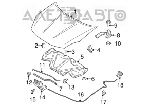 Capota stângă a Nissan Rogue 07-12, nouă, neoriginală.