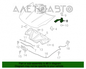 Bucla capotei stânga Nissan Rogue 07-12