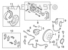 Ступица задняя левая Nissan Rogue 07-12 новый неоригинал GMB