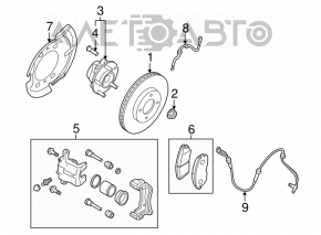 Senzor ABS fata stanga Nissan Rogue 07-12 nou original OEM