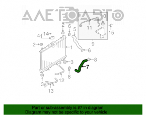 Furtunul de răcire inferior Nissan Versa 1.8 10-12