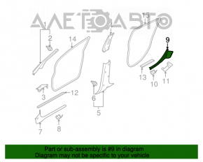 Накладка порога задняя правая Nissan Versa 1.8 10-12