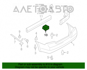 Absorbantul de impact al bara spate Nissan Versa 1.8 10-12