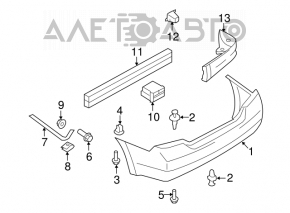 Absorbantul de impact al bara spate Nissan Versa 1.8 10-12