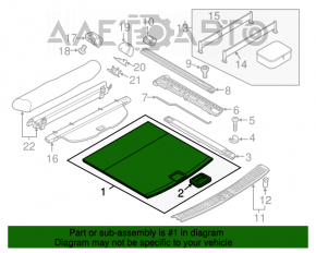 Capacul portbagajului Porsche Cayenne 958 11-14 negru.