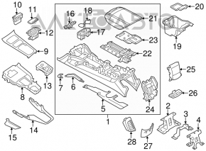 Consola centrală cu cotieră pentru Porsche Cayenne 958 11-14