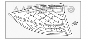 Фонарь внешний крыло левый Porsche Cayenne 958 11-14 LED, светлый, царапины