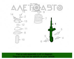 Стойка амортизатора в сборе передняя левая Subaru Forester 08-13 SH