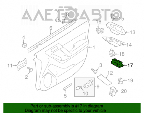 Controlul geamului electric din față, stânga, pentru Subaru Forester 14-18 SJ, cu capac negru, structură, 1 bucată