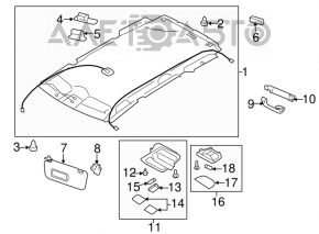 Обшивка потолка Subaru Forester 14-18 SJ без люка серый