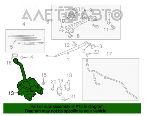 Rezervorul de spălare a parbrizului pentru Subaru Forester 14-18 SJ, nou, original OEM.