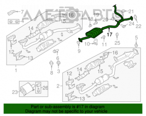 Catalizatorul de pe traseul de evacuare al Subaru Outback 10-14 3.6