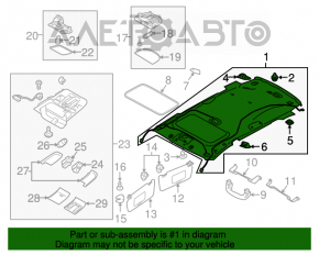 Acoperirea tavanului pentru Subaru Outback 10-14 cu trapa.