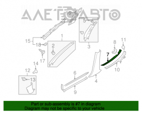 Capacul pragului din spate stânga exterior pentru Subaru Outback 10-14