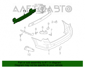 Усилитель заднего бампера Subaru Outback 15-ржавый