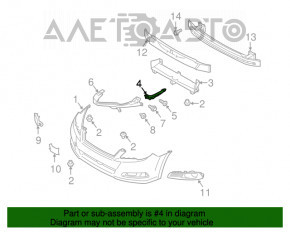 Suportul pentru bara de protecție față a aripii stângi Subaru Outback 10-14, nou, original OEM