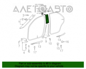 Capacul stâlpului central, curea superioară stânga Toyota Camry v30 2.4