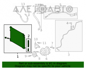 Radiatorul condensatorului de aer condiționat Toyota Rav4 19-22 2.5