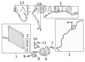 Radiatorul condensatorului de aer condiționat Toyota Rav4 19-22 2.5