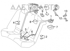 Centura de siguranță centrală spate pentru Toyota Camry v70 18- bej