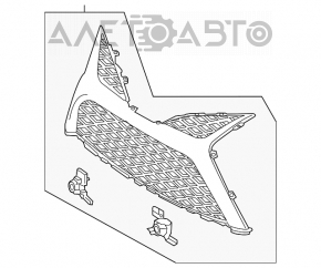 Grila inferioară a bara față Toyota Camry v70 18-20 SE\XSE negru lucios cu senzori de parcare, nou, neoriginal.