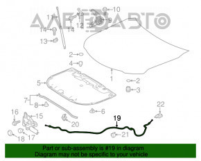 Трос открытия замка капота Toyota Camry v70 18-20