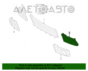 Grila inferioară stânga a bara frontală fără PTF Toyota Prius 2004-2009