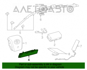 Airbag-ul genunchiului șoferului stâng pentru Toyota Prius 50 16- negru ruginit.