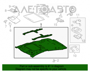 Обшивка потолка Toyota Prius 50 16- беж под люк