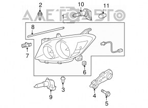 Far dreapta față Toyota Rav4 06-12, gol, HALOGEN