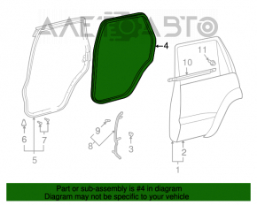 Garnitură de etanșare a cadrului ușii spate stânga pentru Lexus GX470 03-09 gri.