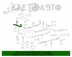 Крепление заднего бампера левое длинное Lexus LS460 LS600h 07-09 дорест