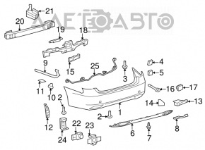 Крепление заднего бампера правое длинное Lexus LS460 LS600h 07-09 дорест