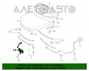 Замок капота Mazda3 03-08 HB