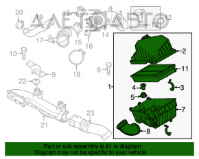 Corpul filtrului de aer Mazda3 MPS 09-13