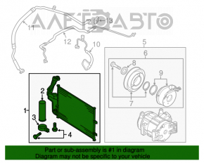 Radiatorul condensatorului de aer condiționat Mazda3 MPS 09-13