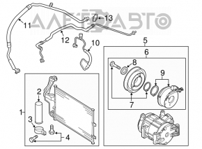 Radiatorul condensatorului de aer condiționat Mazda3 MPS 09-13