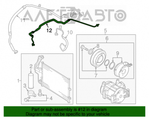 Трубка кондиционера длинная, железо, резина Mazda3 MPS 09-13