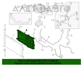 Difuzorul carcasei radiatorului cu ventilator pentru Mazda3 MPS 09-13