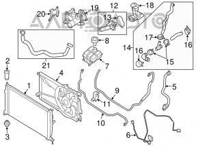 Difuzorul carcasei radiatorului cu ventilator pentru Mazda3 MPS 09-13