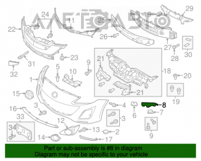 Крепление переднего бампера правое Mazda3 MPS 09-13
