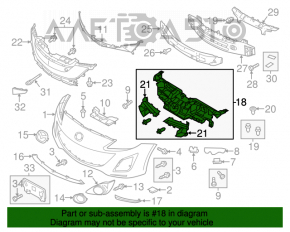 Amplificatorul de plastic al barei frontale Mazda3 MPS 09-13