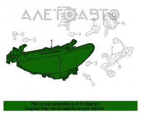 Фара передняя правая Mazda 6 13-17 usa ксенон под полировку