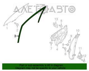 Уплотнитель стекла передний правый Mazda CX-5 13-16