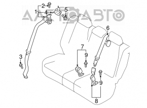 Centura de siguranță spate stânga Mazda CX-5 13-16, neagră